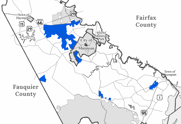 Datacenter Overlay Map for Prince William County 2022