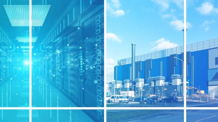 images of interior and exterior of datacenters
